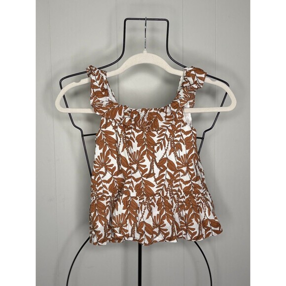Janie & Jack Top Shorts Two Piece Matching Set Brown Floral Summer Tropical Sz 6 - Picture 2 of 11
